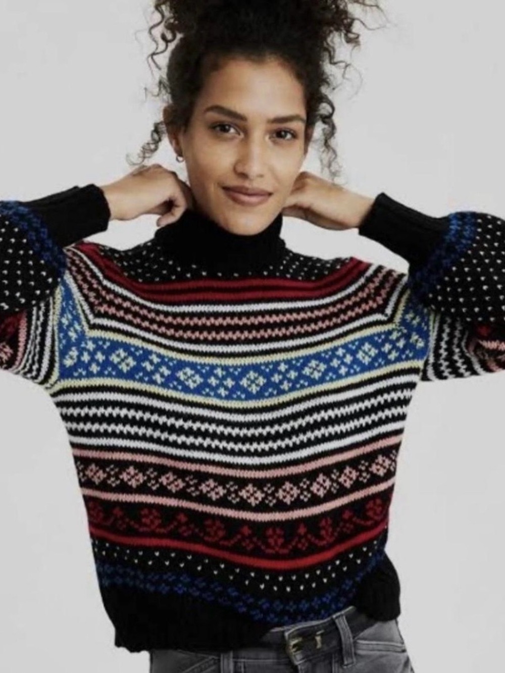 American Eagle Fairisle Snowdrift sweater
